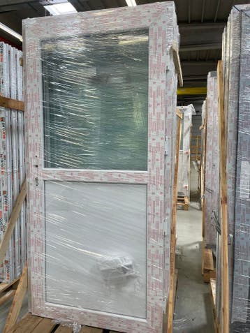 PVC Deur wit volpaneel en 1/2 glas Basic Plus b98 x h200, Ophalen of Verzenden, Nieuw