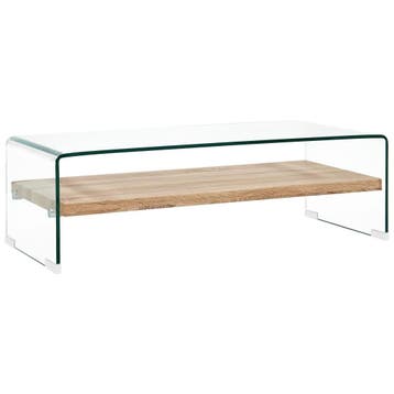 vidaXL Salontafel 98x45x31 cm gehard glas transparant, Huis en Inrichting, Tafels | Salontafels, Verzenden, Nieuw