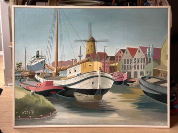 T.H.D.Hollandse school (XX) - Haven stadsaanzicht en