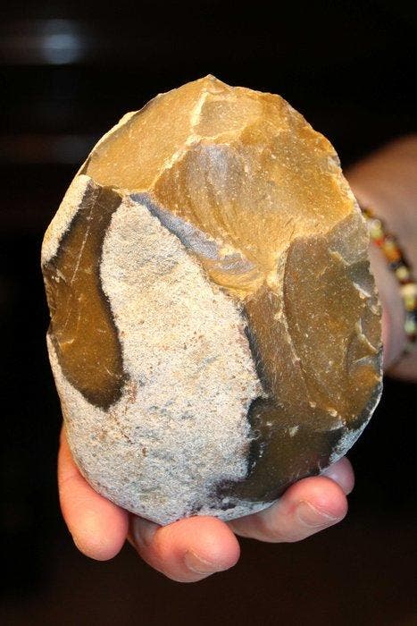 Paleolithisch Vuursteen Biface - 130 mm (Zonder, Antiek en Kunst, Antiek | Overige Antiek