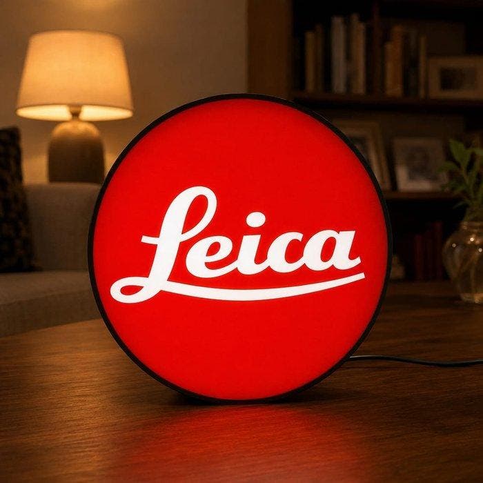 Leica-collectie – verlichte uithangbord met logo –, Collections, Appareils photo & Matériel cinématographique