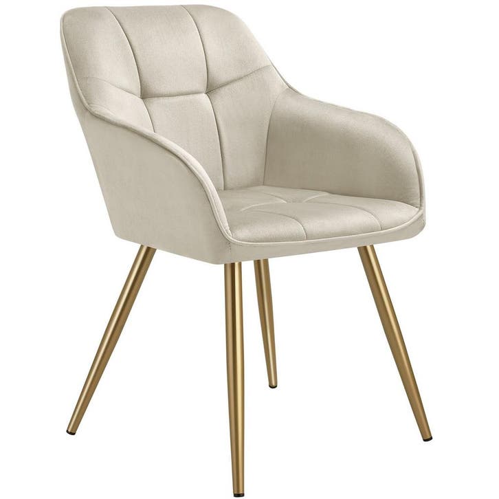 tectake Eetkamerstoel Marilyn, fluweellook, gecapitonneerd -, Maison & Meubles, Chaises, Envoi