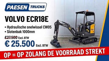 STOCKACTIE VOLVO ECR18E MINIGRAVER - NIEUW, Ophalen, Graafmachine