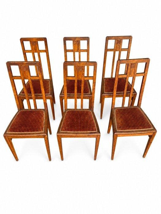 Stoel (6) - Hout, Textiel - Engelse stoelen, Antiquités & Art, Curiosités & Brocante