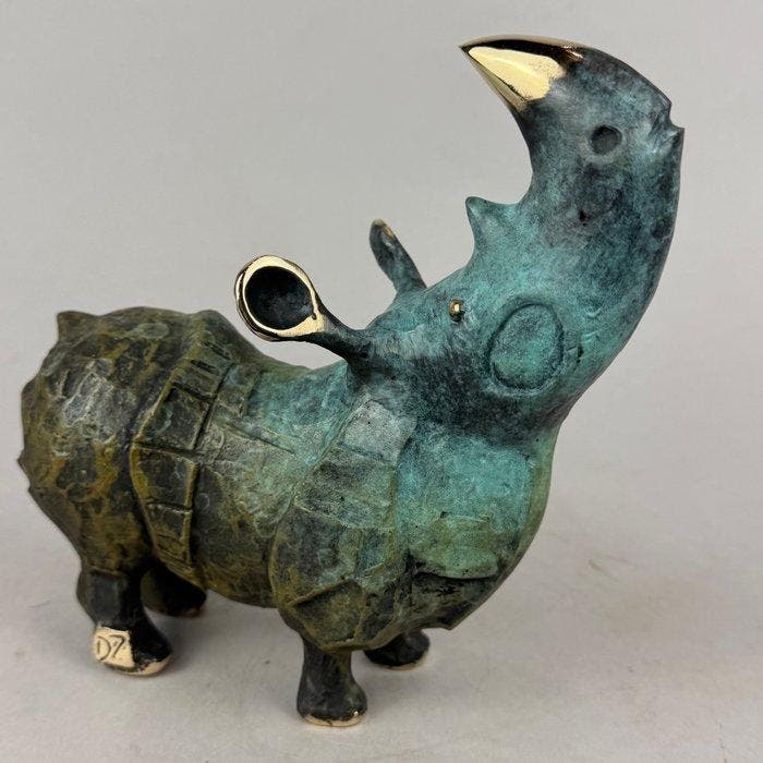 Dariusz Zielinski - The rhino - bronne, Antiquités & Art, Art | Objets design