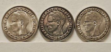 Belgium. Baudouin Ier. Lot of 3 Silver 50 Francs 1958 –