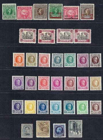 Belgique 1920/1924 - les volumes annuels complets avec le, Gestempeld