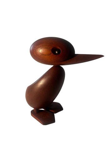 Hans Bølling - Beeldje - Große Ente - Hout, teakhout