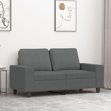 vidaXL Tweezitsbank / zetel 120 cm stof donkergrijs, Verzenden