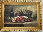Jan Deckers (1865-1942) - Stilleven met aardbeien , druiven