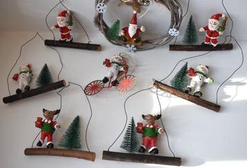 Kerstdecoratie (8) - kerstdecoratie : sneeuwman, rendier en, Diversen, Nieuw
