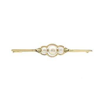 Vintage gouden broche met cultivéparels, Bijoux, Sacs & Beauté, Ophalen of Verzenden
