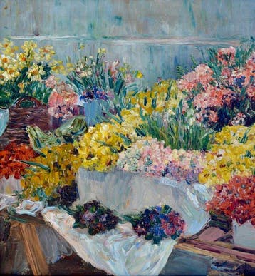 Louis Floutier (1882-1936) - Marché aux fleurs à