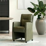 Set van 6 Leren eetkamerstoelen Sharp - Granada Moss, Ophalen of Verzenden, Nieuw, Leer