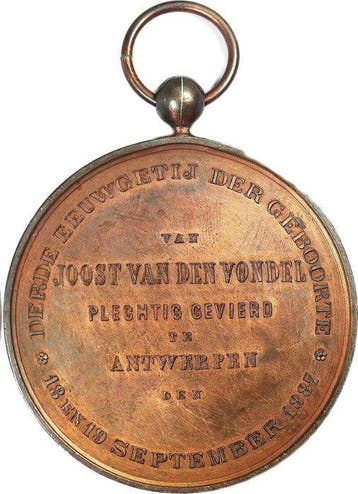 Nederland. Historical Medal Joost van den Vondel, 300th
