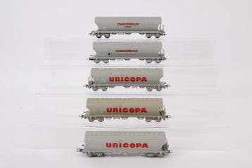 Jouef H0 - Modeltrein goederenwagon (5) - Vijf silowagens, Hobby en Vrije tijd, Modeltreinen | H0, Nieuw