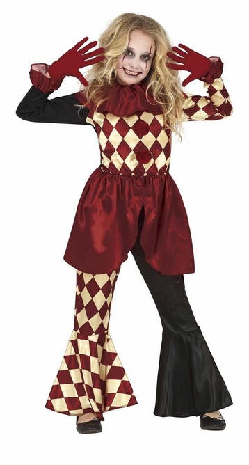 Horror Clown Halloween Kostuum Meisje Rood, Verzenden, Nieuw