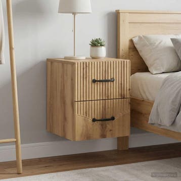 vidaXL Muurbevestigde Nachttafel 2 st Artisanaal eiken, Verzenden, Nieuw