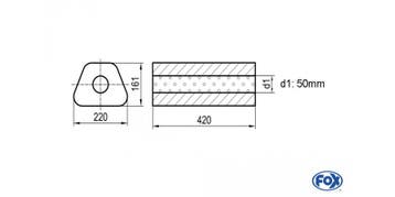 FOX Uni-demper trapezium zonder mof - verwerking 644 220x161, Verzenden