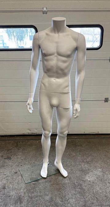 Paspop, Etalagepop Man, B56 x D29 x H170cm, wit