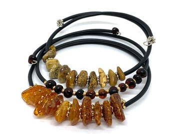 Du cognac à la cerise — Ensemble artisanal de 3 bracelets en