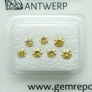 7 pcs Diamant (Couleur naturelle) - 1.00 ct - Rond - Fancy, Nieuw