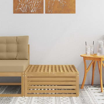 vidaXL Buiten Voetenbank Massief Acacia Hout Wit 79 x 79 x, Verzenden, Nieuw