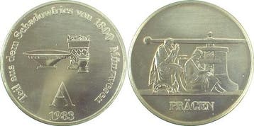 Duitsland Medaille Ddr Schadowfries Praegen 1983 A stgl, Timbres & Monnaies, Pièces & Médailles, Verzenden