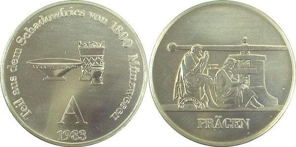 Duitsland Medaille Ddr Schadowfries Praegen 1983 A stgl, Timbres & Monnaies, Pièces & Médailles, Envoi