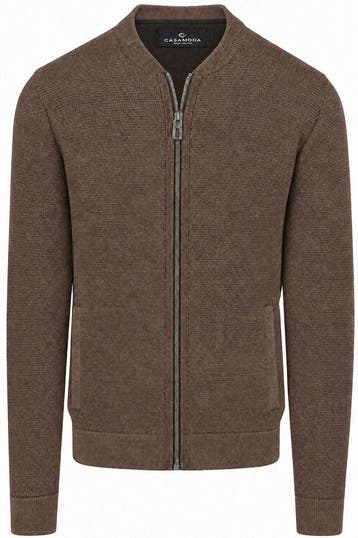 CASAMODA Gilet Zip Structure Bruin maat Maat 52/54 (L) Heren, Maat 52/54 (L), CASAMODA, Bruin, Verzenden