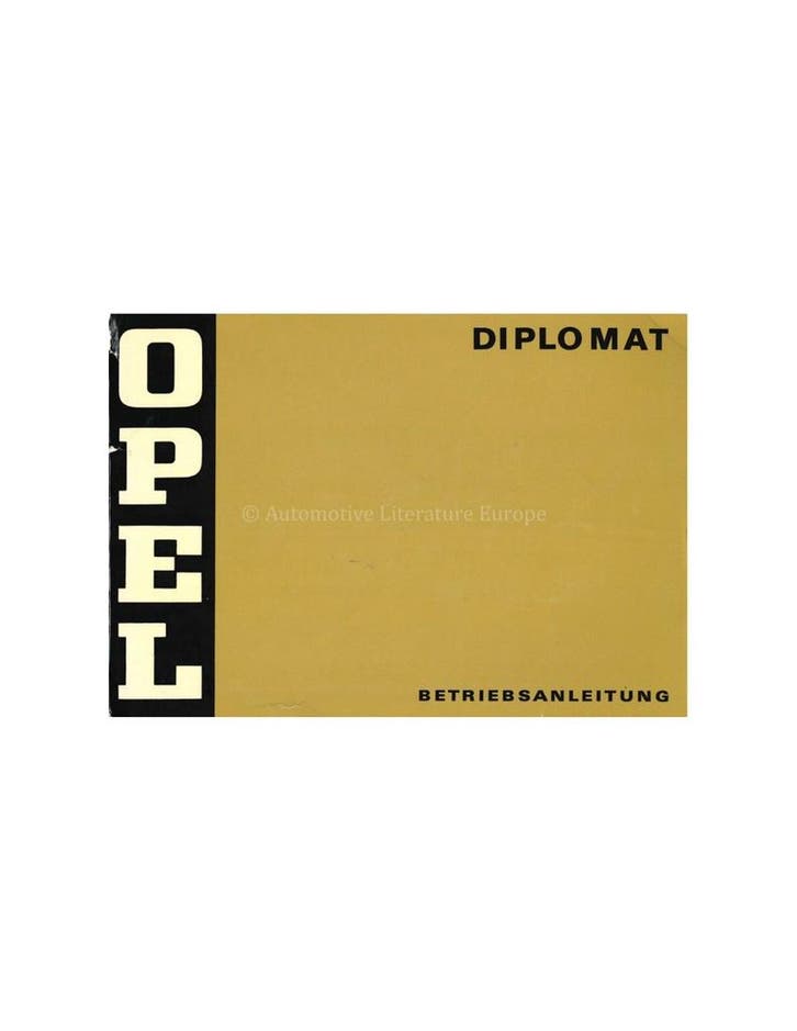 1974 OPEL DIPLOMAT INSTRUCTIEBOEKJE DUITS, Autos : Divers, Modes d'emploi & Notices d'utilisation