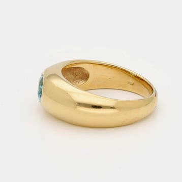 Ring - 18 karaat Geel goud Aquamarijn