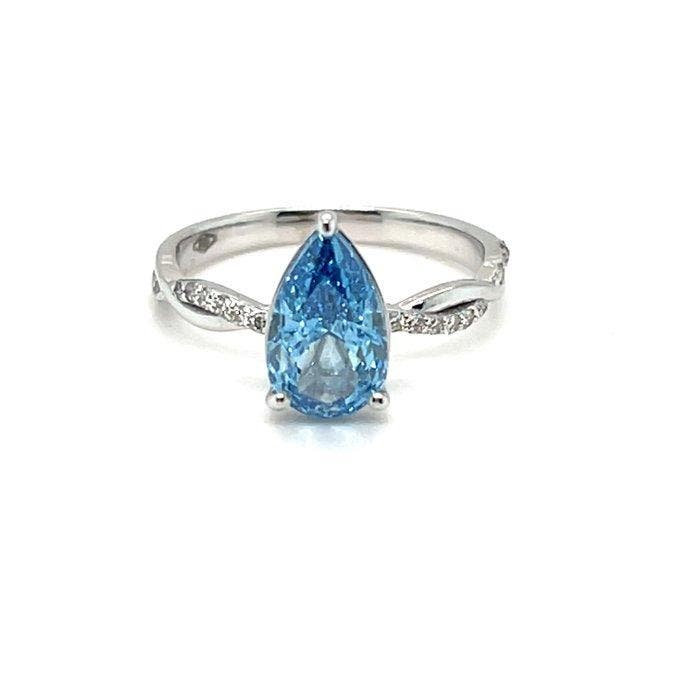 Sans prix de réserve - Bague - 14 carats Or blanc - 2.01ct., Handtassen en Accessoires, Ringen