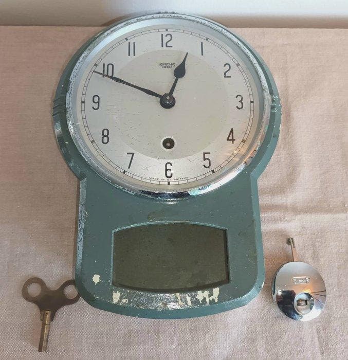 Klok - Metaal, Glas, Chroom - 1940-1950, Antiquités & Art, Antiquités | Horloges