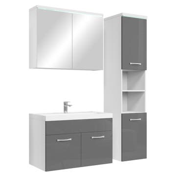 Badkamermeubel Set Paso 80 x 40 cm Grijs Badmeubel, Verzenden, Nieuw