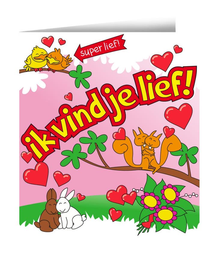 Wenskaart Ik Vind Je Lief 16,5cm, Hobby & Loisirs créatifs, Articles de fête, Envoi