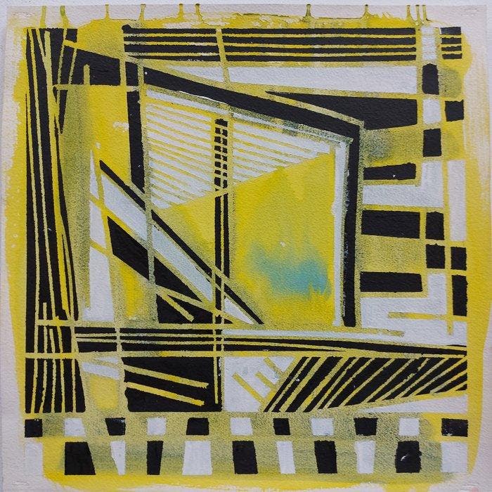 Baptiste Laurent - Porte jaune, Antiquités & Art, Art | Peinture | Moderne