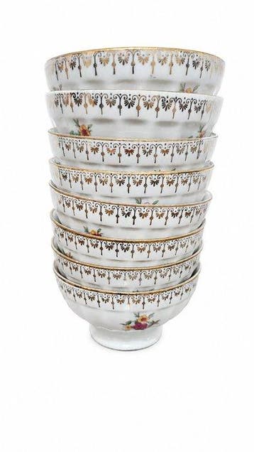 FD Chauvigny - RARE Luxe - Set kommen (8) - Porselein - Kom,