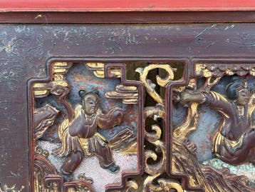 Paneel - houtlak-goud - China - Qing Dynastie (1644-1911) -