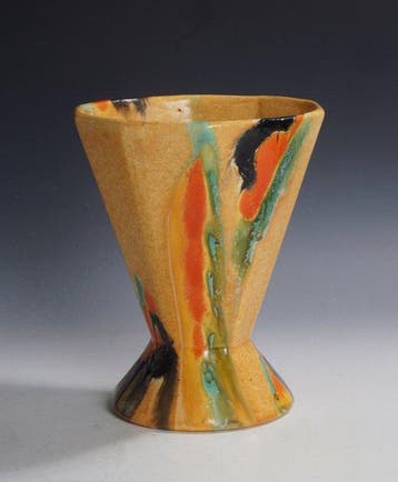 Faïencerie de Thulin Belgium - Vase - Vase moderniste avec, Antiquités & Art