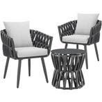 tectake Set Lugano in touwdesign, aluminium frame, schroefpo, Verzenden, Nieuw