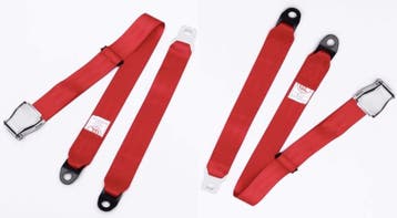 2 Point Airplane Buckle Lap Seat Belts Red, Ophalen of Verzenden, Nieuw