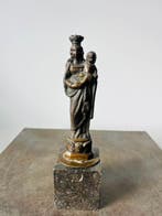 Sculpture, Vierge a lenfant 18e - 16.5 cm - Bronze
