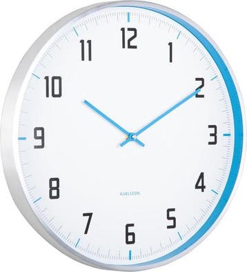 2dekans | Karlsson Wandklok Sporty - Blauw - Ø40cm -, Ophalen of Verzenden, Nieuw