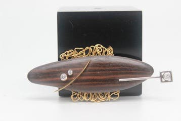 Broche - 18 karaat Geel goud - Designer Italia