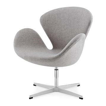 Lounge stoel Swan Kasjmier lichtgrijs, Verzenden, Nieuw