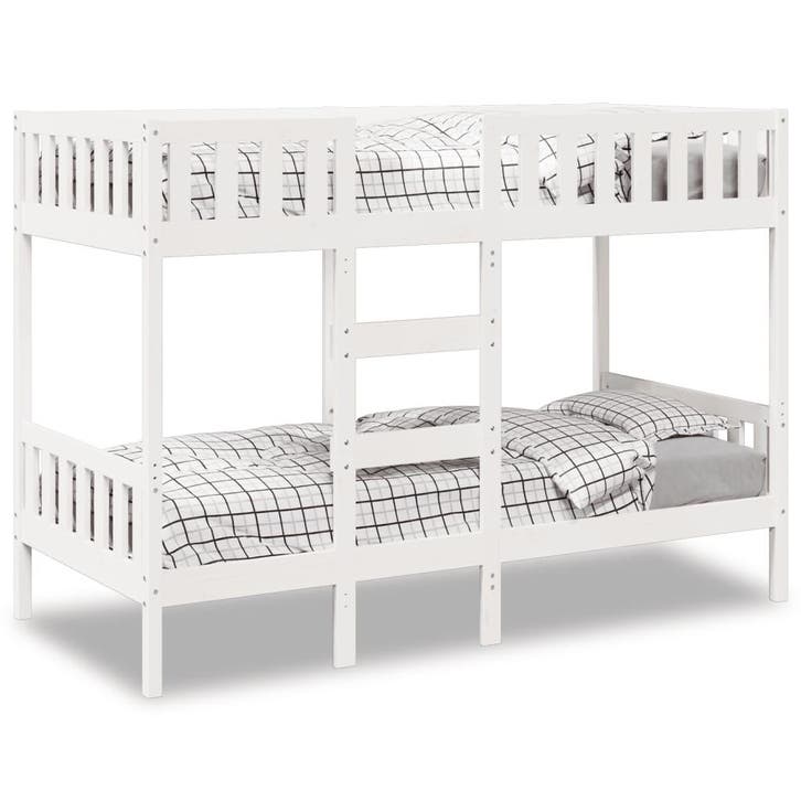 vidaXL Stapelbed 90x190 cm massief grenenhout wit, Huis en Inrichting, Slaapkamer | Bedden, Nieuw, Verzenden