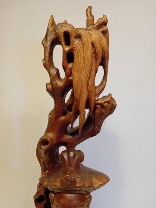 Grote Vietnamese sculptuur uit hardhoutwortel - Wijze, Antiek en Kunst, Antiek | Overige Antiek