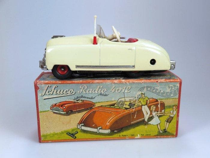 Schuco - 4012 Radio auto en boîte (1952) Crème, Thorens, Antiquités & Art, Antiquités | Jouets