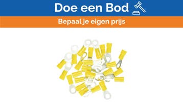Bieden: Insulated Ring Terminal M6 Yellow 46 mm² 50 Pieces, Ophalen of Verzenden, Nieuw